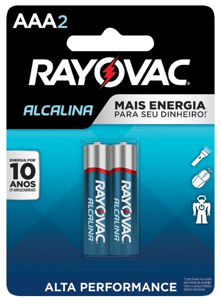 Pilha Alçalina Palito Aaa com 2Pc 20912 Rayovac - 38220