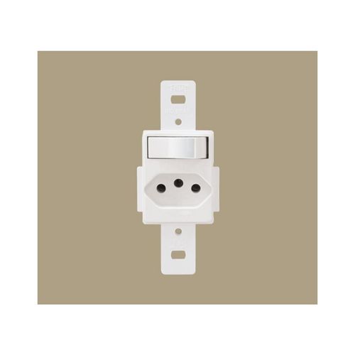 INTERRUPTOR SIMPLES 1 TECLA 1 TOMADA 2P+T 20A/250V S/PLACA BLANC 1340 - FAME